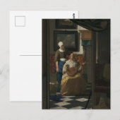 Johannes Vermeer, The Love Letter 17th C. Fine Art Briefkaart (Voorkant / Achterkant)