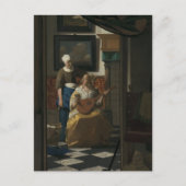 Johannes Vermeer, The Love Letter 17th C. Fine Art Briefkaart (Voorkant)