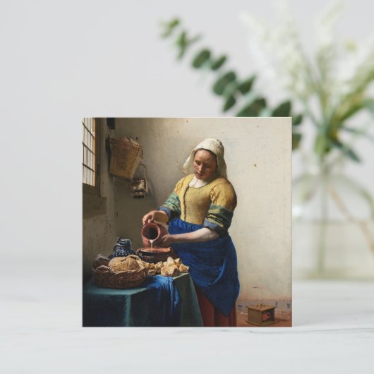 Johannes Vermeer - The Milkmaid Bedankkaart (Staand voorkant)