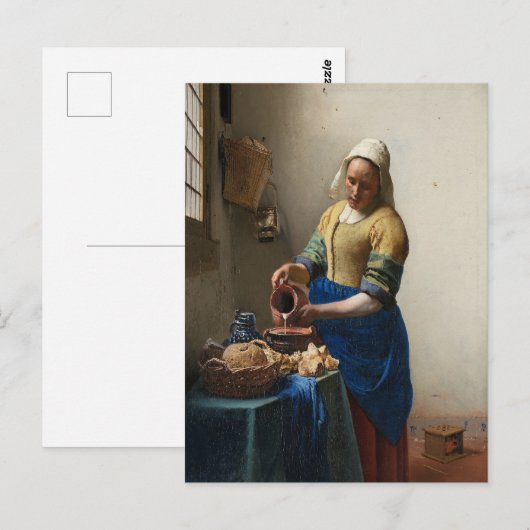 Johannes Vermeer, The Milkmaid Briefkaart (Voorkant / Achterkant)