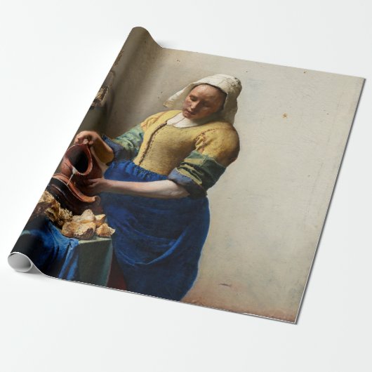 Johannes Vermeer - The Milkmaid Cadeaupapier (Uitgerold)