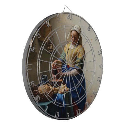 Johannes Vermeer - The Milkmaid Dartbord (Voorkant Links)