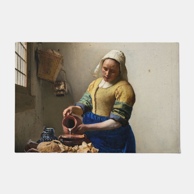 Johannes Vermeer - The Milkmaid Deurmat (Voorkant)