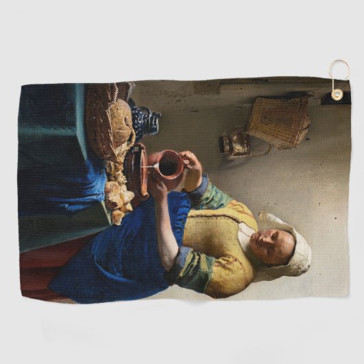 Johannes Vermeer - The Milkmaid Golfhanddoek (Horizontaal)