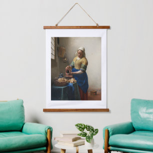 Johannes Vermeer, The Milkmaid Hangend Wandkleed