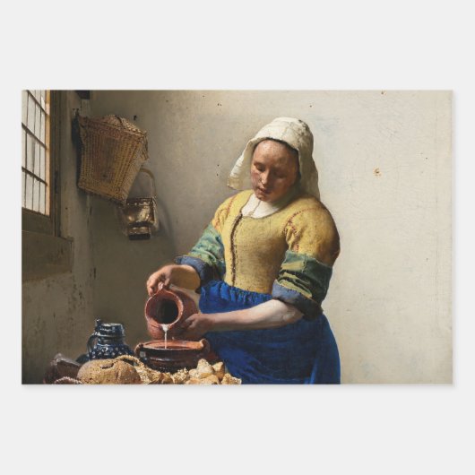 Johannes Vermeer - The Milkmaid Inpakpapier Vel (Voorkant 2)
