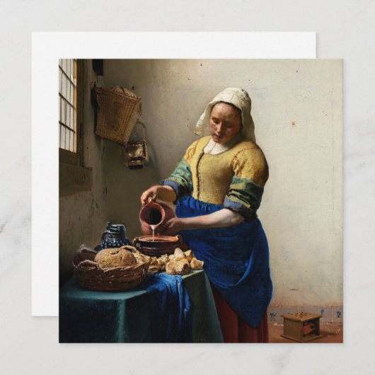 Johannes Vermeer - The Milkmaid Kaart (Voorkant / Achterkant)