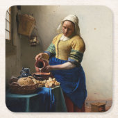 Johannes Vermeer - The Milkmaid Kartonnen Onderzetters (Voorkant)