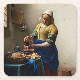 Johannes Vermeer - The Milkmaid Kartonnen Onderzetters
