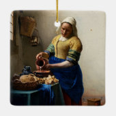 Johannes Vermeer - The Milkmaid Keramisch Ornament (Achterkant)