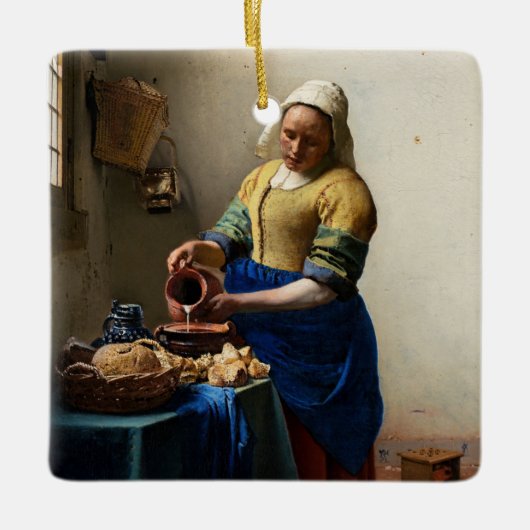 Johannes Vermeer - The Milkmaid Keramisch Ornament (Voorkant)