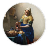 Johannes Vermeer - The Milkmaid Keramische Knop (Voorkant)