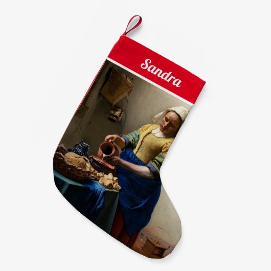 Johannes Vermeer - The Milkmaid Kleine Kerstsok (Voorkant (Hangend))