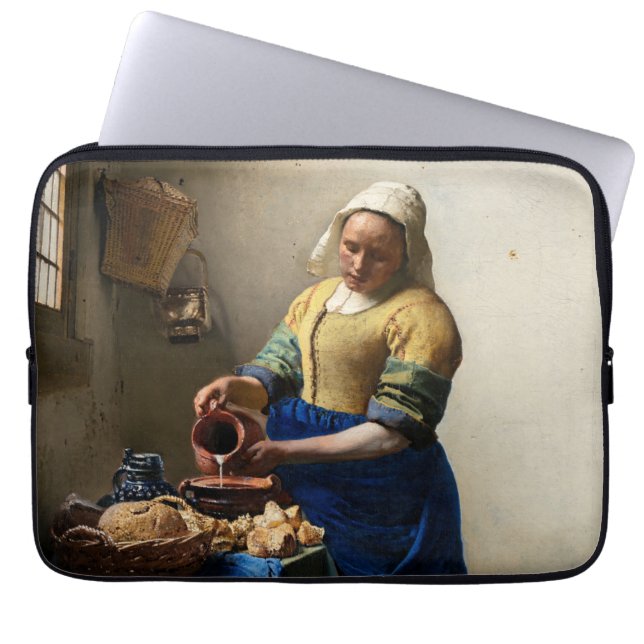 Johannes Vermeer - The Milkmaid Laptop Sleeve (Voorkant)