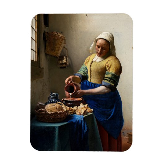 Johannes Vermeer - The Milkmaid Magneet (Verticaal)
