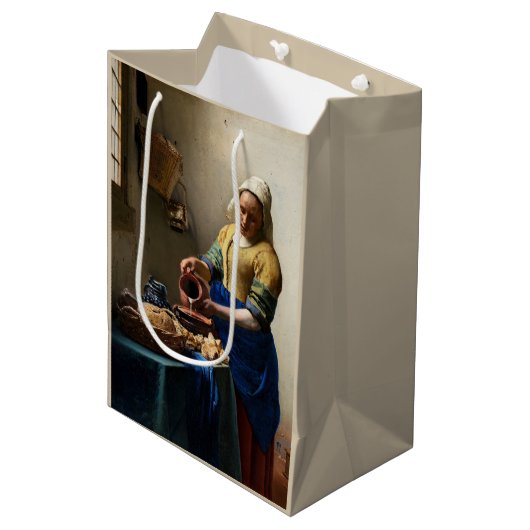 Johannes Vermeer - The Milkmaid Medium Cadeauzakje (Voorkant Gekanteld)