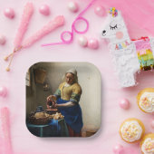Johannes Vermeer - The Milkmaid Papieren Bordje (Feest)