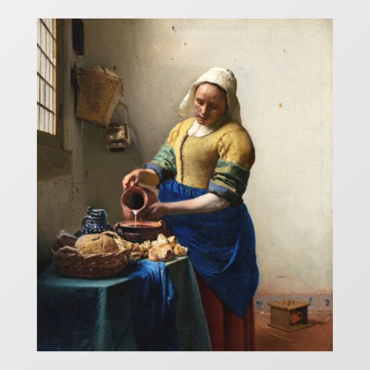Johannes Vermeer - The Milkmaid Raamsticker (Vel)