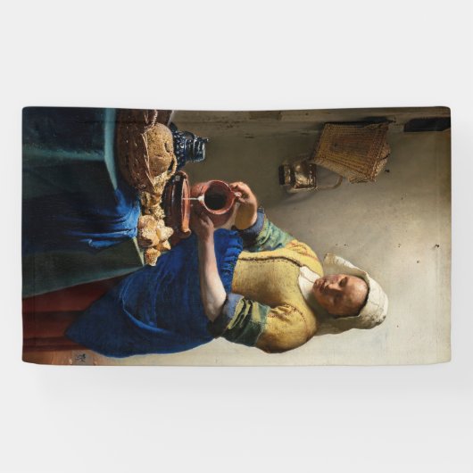 Johannes Vermeer - The Milkmaid Spandoek (Horizontaal)