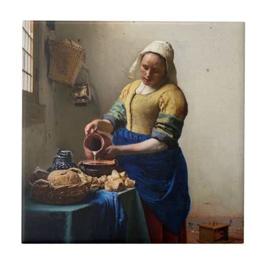 Johannes Vermeer - The Milkmaid Tegeltje (Voorkant)