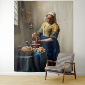 Johannes Vermeer - The Milkmaid Wandkleed (In situ)