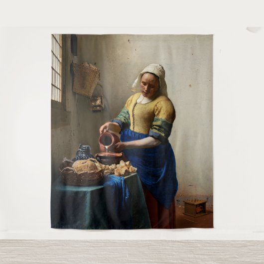 Johannes Vermeer - The Milkmaid Wandkleed (Voorkant)