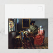 Johannes Vermeer The Wine Glass Briefkaart (Voorkant / Achterkant)