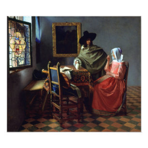 Johannes Vermeer The Wine Glass Foto Afdruk