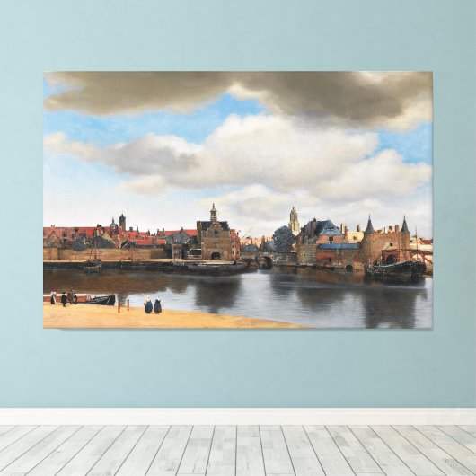 Johannes Vermeer / Uitzicht op Delft / 1660-1 / Canvas Afdruk (Insitu (Houten vloer))