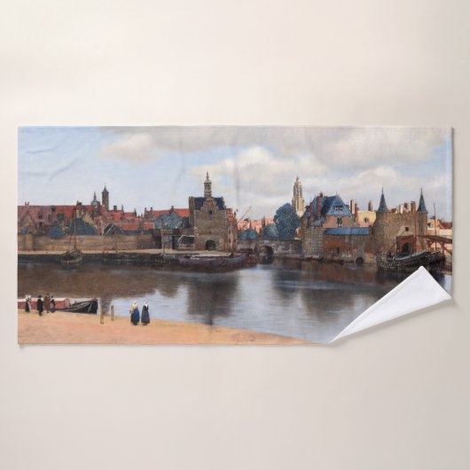 Johannes Vermeer - Uitzicht van Delft Bad Handdoek (Badhanddoek)