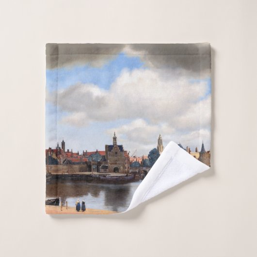 Johannes Vermeer - Uitzicht van Delft Bad Handdoek (Wasdoekje)