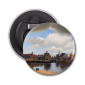 Johannes Vermeer - Uitzicht van Delft Button Flesopener (Voorkant)