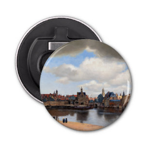 Johannes Vermeer - Uitzicht van Delft Button Flesopener