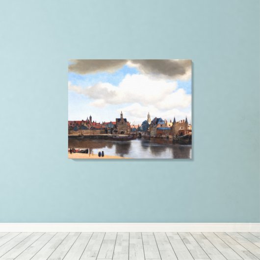 Johannes Vermeer - Uitzicht van Delft Canvas Afdruk (Insitu (Houten vloer))