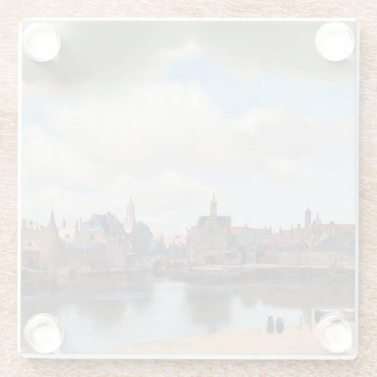 Johannes Vermeer - Uitzicht van Delft Glazen Onderzetter (Achterkant)