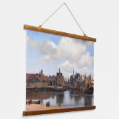 Johannes Vermeer - Uitzicht van Delft Hangend Wandkleed (Gebogen)