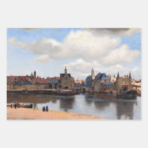 Johannes Vermeer - Uitzicht van Delft Inpakpapier Vel