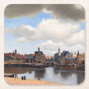 Johannes Vermeer - Uitzicht van Delft Kartonnen Onderzetters