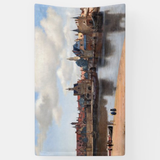 Johannes Vermeer - Uitzicht van Delft Spandoek (Verticaal)