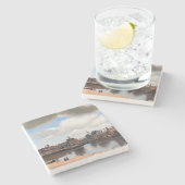 Johannes Vermeer - Uitzicht van Delft Stenen Onderzetter (Zijkant)