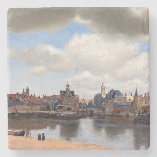 Johannes Vermeer - Uitzicht van Delft Stenen Onderzetter (Voorkant)