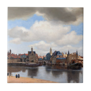 Johannes Vermeer - Uitzicht van Delft Tegeltje