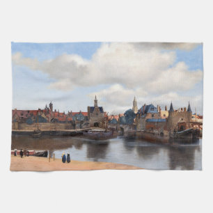 Johannes Vermeer - Uitzicht van Delft Theedoek