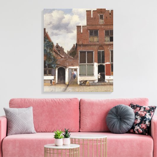 Johannes Vermeer, Uitzicht van Huizen in Delft Canvas Afdruk (Insitu (Woonkamer))