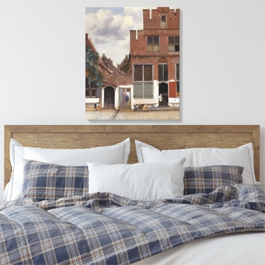 Johannes Vermeer, Uitzicht van Huizen in Delft Canvas Afdruk (Insitu (Slaapkamer))