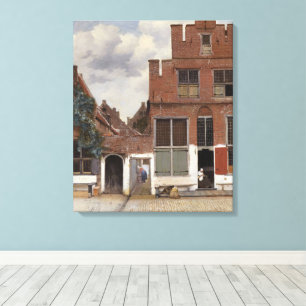 Johannes Vermeer, Uitzicht van Huizen in Delft Canvas Afdruk