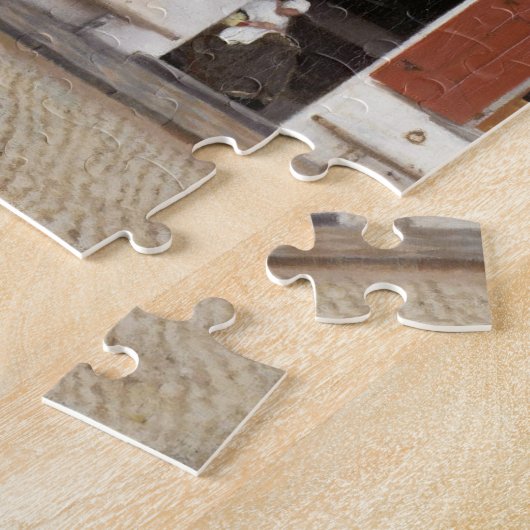 Johannes Vermeer, Uitzicht van Huizen in Delft Legpuzzel (Zijkant)