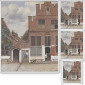 Johannes Vermeer, Uitzicht van Huizen in Delft Sticker (Voorkant)