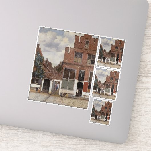 Johannes Vermeer, Uitzicht van Huizen in Delft Sticker (Detail)
