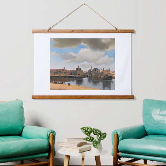 Johannes Vermeer, van Deft, Uitzicht Delft Hangend Wandkleed (Woonkamer)